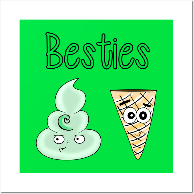 Besties_Mint Wall Art by DitzyDonutsDesigns